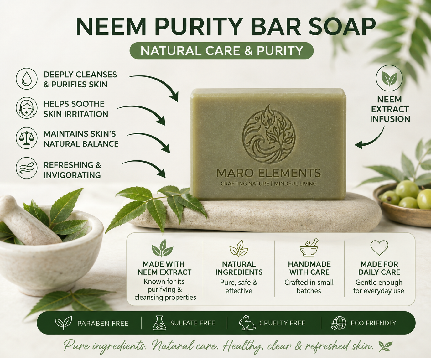 Neem Pure Soap Bar | Neem Soap Bar